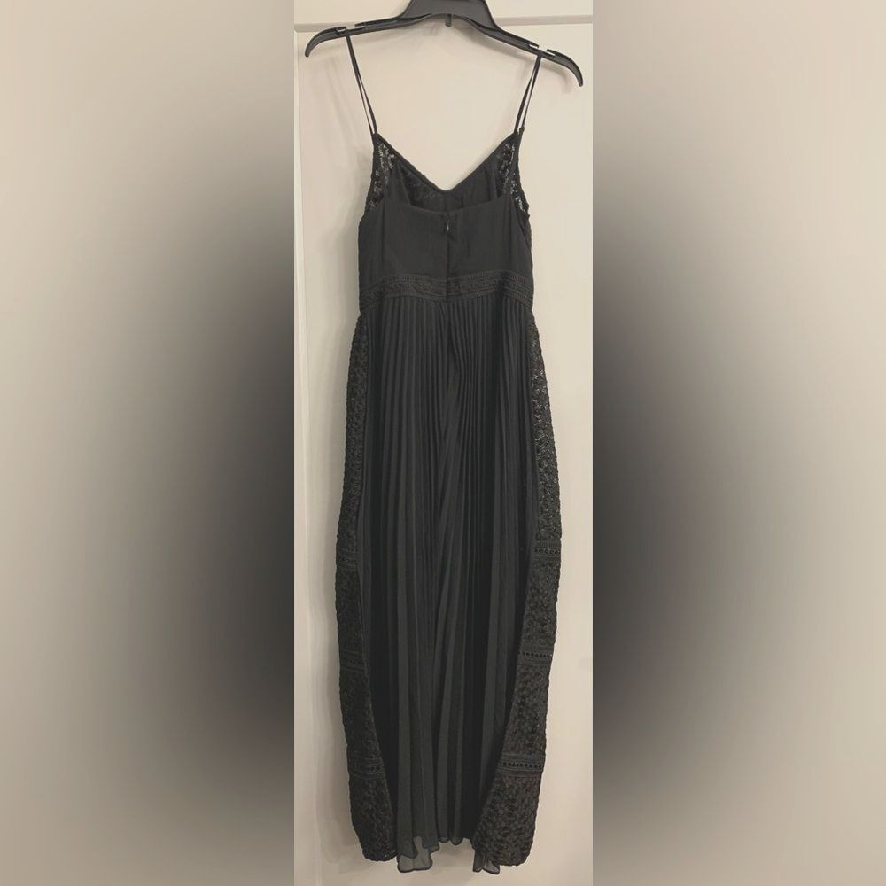 All Saints Black Lace Maxi Dress with Sheer Skirt Panels - Picture 7 of 16